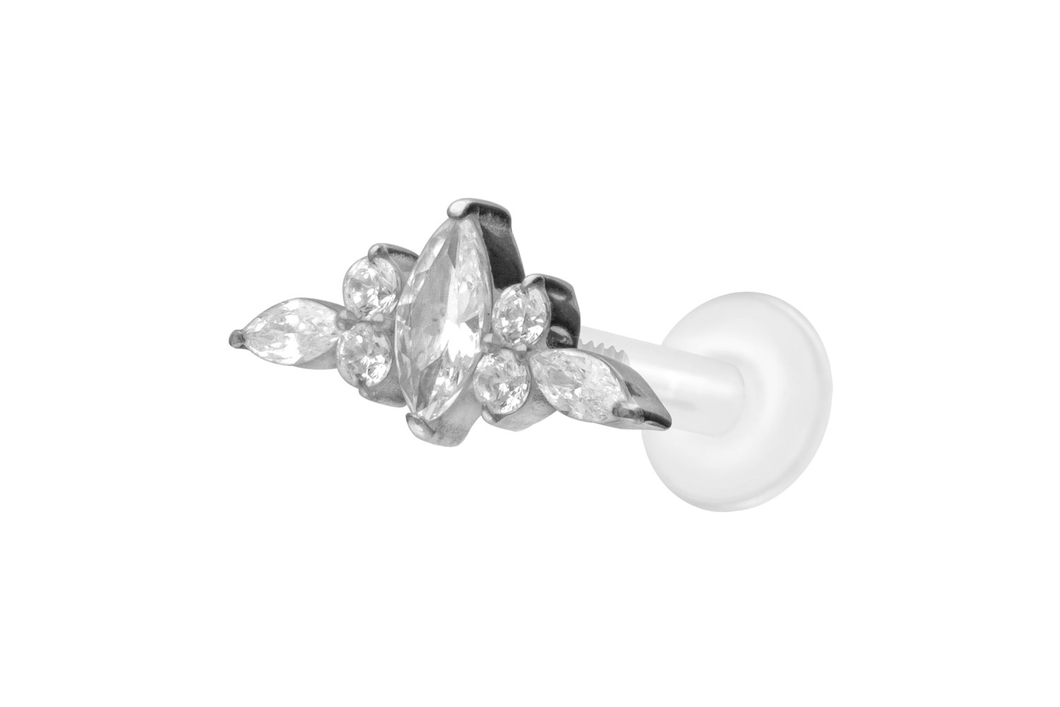 PTFE Labret Piercing mit Innengewinde + Titan-Aufsatz DESIGN